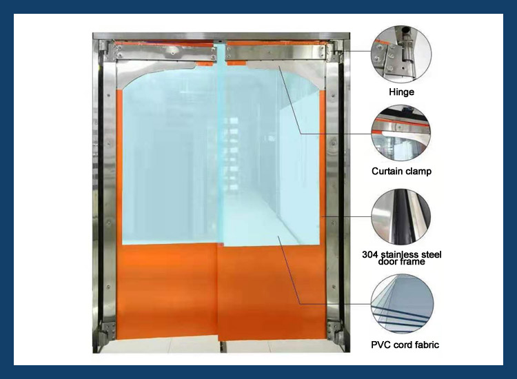 Puerta de tráfico abatible de impacto flexible de PVC